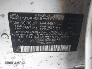 2016 Hyundai Sonata Sport with VIN 5NPE34AF1GH410486, listed as a IAAI auction lot 41808094 with 71,538 mi miles and . Bid and sale history available at DreamBid. Image 9.