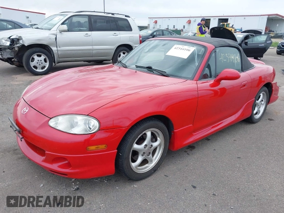 2002 Mazda MX-5 Miata Cloth with VIN JM1NB353220229173, listed as a IAAI auction lot 42344106 with 153,242 mi miles and . Bid and sale history available at DreamBid. Image 17.