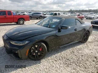 2023 BMW 4 Series M440i z VIN WBA53AT06PCM44083, wystawiony jako Copart lot #58314465 z przebiegiem Nie podano mil oraz Szkoda całkowita • Salvage title. Historia ofert i sprzedaży dostępna na DreamBid. Obrazek 1.