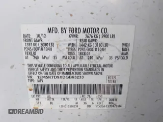 2013 Ford Explorer XLT z VIN 1FM5K7D9XDGB63233, wystawiony jako IAAI lot #42571747 z przebiegiem 228 024 mil mil oraz . Historia ofert i sprzedaży dostępna na DreamBid. Obrazek 9.