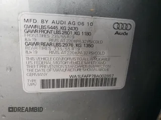 2011 Audi Q5 Premium Plus with VIN WA1LFAFP7BA002857, listed as a Copart auction lot 45090845 with Not Provided miles and Salvage Title. Bid and sale history available at DreamBid. Image 13.