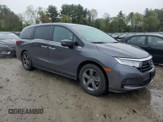 2022 Honda Odyssey EX with VIN 5FNRL6H52NB029414, listed as a Copart auction lot 55947155 with 53,954 mi miles and Salvage title. Bid and sale history available at DreamBid. Image 4.