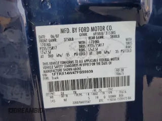 2007 Ford F-150 STX with VIN 1FTRX14W47FB55939, listed as a Copart auction lot 86998204 with 194,991 mi miles and Salvage Title. Bid and sale history available at carsss.com. Image 12.