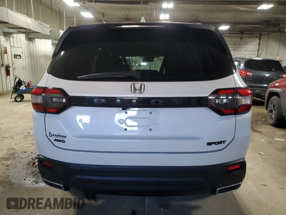 2023 Honda Pilot Sport with VIN 5FNYG1H37PB053776, listed as a Copart auction lot 83002744 with 66,186 mi miles and Salvage Title. Bid and sale history available at carsss.com. Image 6.