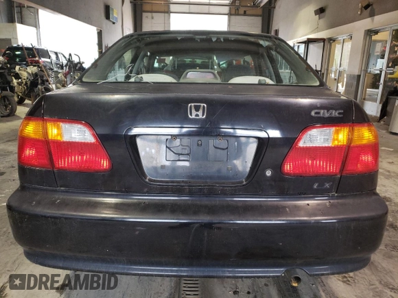 2000 Honda Civic LX with VIN JHMEJ6670YS002114, listed as a Copart auction lot 49373834 with 263,679 mi miles and Salvage Title. Bid and sale history available at DreamBid. Image 6.