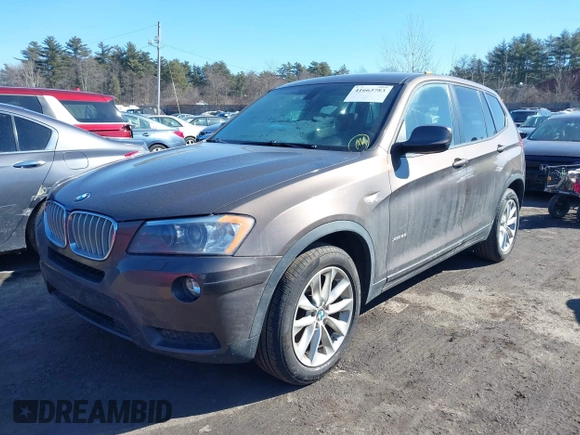 2014 BMW X3 xDrive28i with VIN 5UXWX9C54E0D28662, listed as a IAAI auction lot 41663783 with 97,672 mi miles and . Bid and sale history available at DreamBid. Image 2.