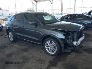 2018 Audi Q3 Premium with VIN WA1BCCFS5JR006653, listed as a IAAI auction lot 41590415 with 65,008 mi miles. Bid and sale history available at carsss.com. Image 1.