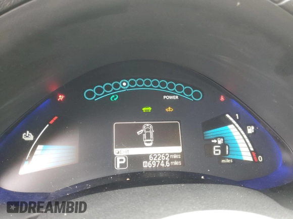2015 Nissan LEAF SV with VIN 1N4AZ0CP2FC332182, listed as a Copart auction lot 69824793 with 62,262 mi miles. Bid and sale history available at carsss.com. Image 9.
