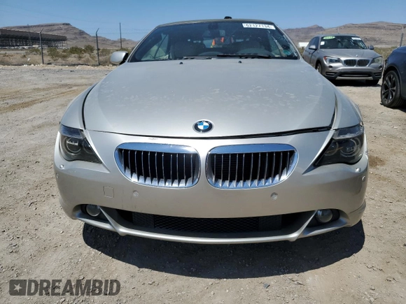 2005 BMW 6 Series 645Ci with VIN WBAEK73475B327205, listed as a Copart auction lot 62127134 with 0 mi miles and Salvage Title. Bid and sale history available at carsss.com. Image 5.