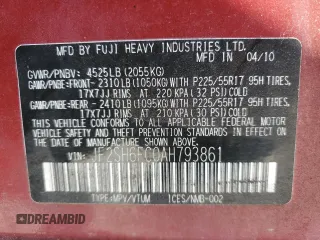 2010 Subaru Forester XT Limited с VIN JF2SH6FC0AH793861, выставлен на аукционе Copart как лот 53109145 с пробегом 97 168 миль миль и Списание • Salvage title. История ставок и продаж доступна на DreamBid. Изображение 14.