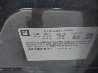 2015 Chevrolet Cruze LT with VIN 1G1PE5SB6F7101516, listed as a IAAI auction lot 41968922 with 161,818 mi miles. Bid and sale history available at carsss.com. Image 9.