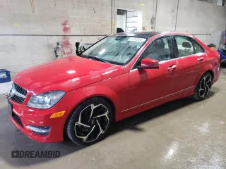 2014 Mercedes-Benz C with VIN WDDGF8AB6EG202289, listed as a Copart auction lot 51733915 with 129,245 mi miles and Salvage Title. Bid and sale history available at carsss.com. Image 1.