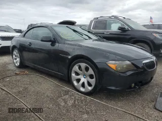 2004 BMW 6 Series 645Ci with VIN WBAEK73484B260208, listed as a Copart auction lot 75266104 with 0 mi miles and Salvage Title. Bid and sale history available at carsss.com. Image 4.