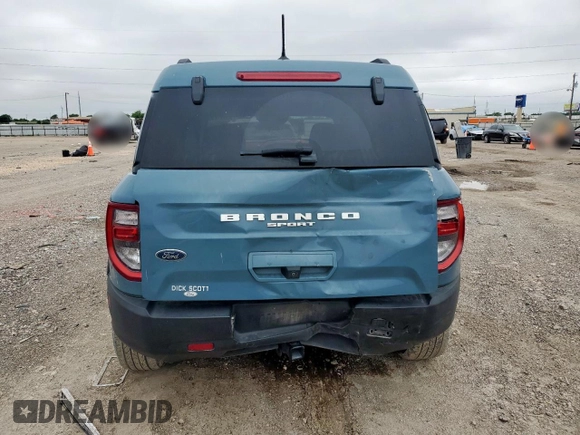 2021 Ford Bronco Sport Big Bend with VIN 3FMCR9B65MRA16267, listed as a Copart auction lot 58597815 with 85,522 mi miles and Clean title. Bid and sale history available at DreamBid. Image 6.