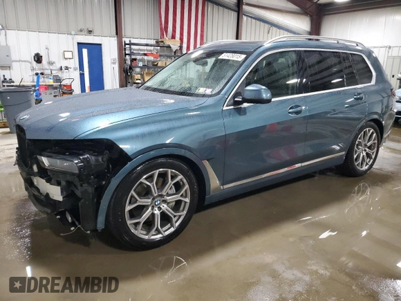 2023 BMW X7 xDrive40i with VIN 5UX23EM04P9P66602, listed as a Copart auction lot 51428015 with 65,671 mi miles and Salvage Title. Bid and sale history available at carsss.com. Image 1.