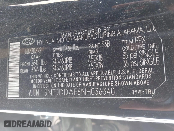 2022 Hyundai Santa Cruz SEL Premium z VIN 5NTJDDAF6NH036340, wystawiony jako IAAI lot #42062271 z przebiegiem 33 095 mil mil oraz . Historia ofert i sprzedaży dostępna na DreamBid. Obrazek 9.