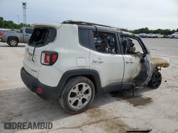 2016 Jeep Renegade Limited with VIN ZACCJADT5GPD31780, listed as a Copart auction lot 56973555 with Not provided miles and Non repairable. Bid and sale history available at DreamBid. Image 3.