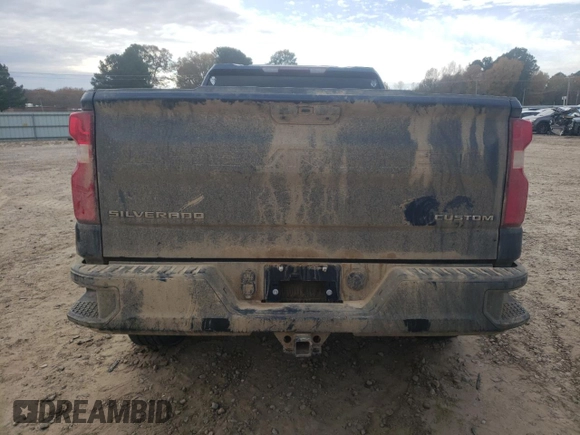 2020 Chevrolet Silverado 1500 Custom with VIN 1GCRWBEK1LZ225099, listed as a Copart auction lot 84474384 with 104,928 mi miles and Salvage Title. Bid and sale history available at carsss.com. Image 6.
