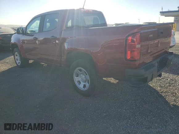 2021 Chevrolet Colorado 2WD Work Truck with VIN 1GCGSBEN0M1174272, listed as a Copart auction lot 84538594 with 58,052 mi miles and Salvage title. Bid and sale history available at DreamBid. Image 2.