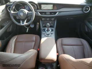 2023 Alfa Romeo Stelvio Ti with VIN ZASPAKBN1P7D54408, listed as a Copart auction lot 83367044 with 12,330 mi miles and Salvage Title. Bid and sale history available at carsss.com. Image 8.