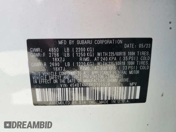 2024 Subaru Outback Limited with VIN 4S4BTANC6R3105528, listed as a Copart auction lot 53989745 with 19,732 mi miles and Salvage title. Bid and sale history available at DreamBid. Image 12.
