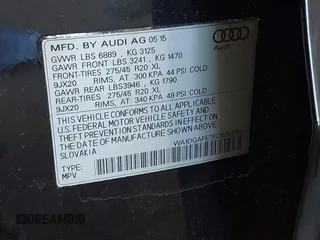 2015 Audi Q7 S line Prestige with VIN WA1DGAFE7FD028248, listed as a IAAI auction lot 42583878 with 133,496 mi miles and . Bid and sale history available at DreamBid. Image 9.
