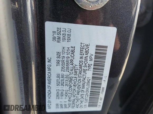 2019 Acura RDX with VIN 5J8TC2H3XKL009421, listed as a Copart auction lot 70659284 with 86,313 mi miles and Salvage Title. Bid and sale history available at carsss.com. Image 13.