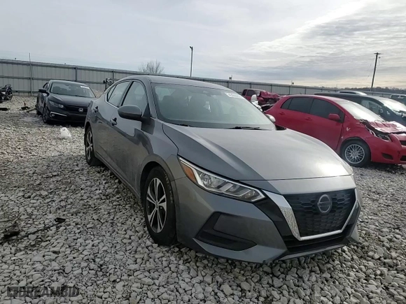 2021 Nissan Sentra SV with VIN 3N1AB8CVXMY298107, listed as a Copart auction lot 43066835 with 56,011 mi miles and Salvage Title. Bid and sale history available at carsss.com. Image 10.