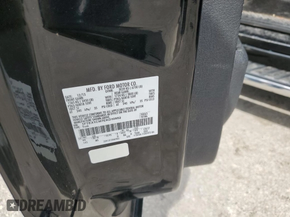 2014 Ford F-150 XL with VIN 1FTEX1CM7EKD10552, listed as a Copart auction lot 63090035 with Not provided miles and Salvage title. Bid and sale history available at DreamBid. Image 12.