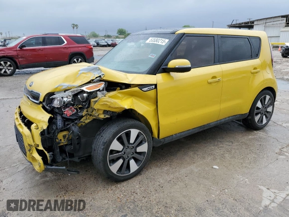 2014 Kia Soul + with VIN KNDJX3A50E7043571, listed as a Copart auction lot 53580215 with Not Provided miles and Salvage Title. Bid and sale history available at DreamBid. Image 1.