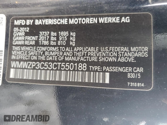 2012 MINI Convertible S z VIN WMWZP3C53CT550188, wystawiony jako Copart lot #88769895 z przebiegiem 130 696 mil mil oraz Nie do naprawy • Non repairable. Historia ofert i sprzedaży dostępna na DreamBid. Obrazek 12.