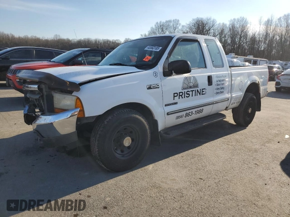 1999 Ford F-250 XL with VIN 1FTNX20F6XEF06608, listed as a Copart auction lot 45563185 with 260,145 mi miles and Salvage title. Bid and sale history available at DreamBid. Image 1.