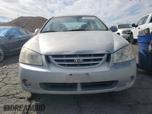2006 Kia Spectra EX with VIN KNAFE122765228554, listed as a Copart auction lot 78458004 with 154,085 mi miles and Clean Title. Bid and sale history available at carsss.com. Image 5.
