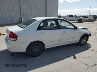 2009 Kia Spectra LX z VIN KNAFE222295640665, wystawiony jako Copart lot #57086945 z przebiegiem 167 640 mil mil oraz Szkoda całkowita • Salvage title. Historia ofert i sprzedaży dostępna na DreamBid. Obrazek 3.