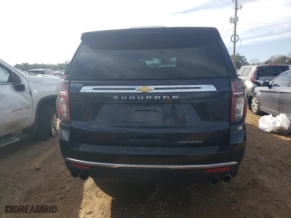 2023 Chevrolet Suburban Premier with VIN 1GNSCFKD6PR101043, listed as a Copart auction lot 43536655 with 39,827 mi miles and Salvage Title. Bid and sale history available at carsss.com. Image 6.