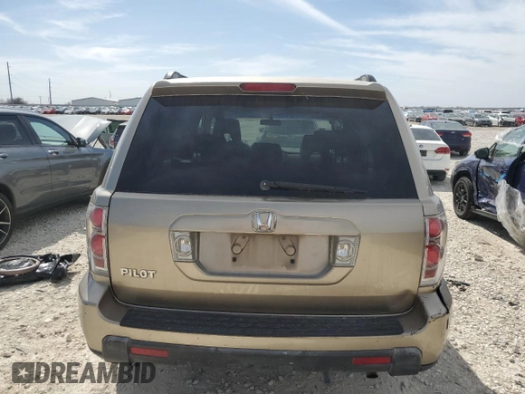 2006 Honda Pilot EX with VIN 5FNYF28406B007416, listed as a Copart auction lot 48826825 with 212,708 mi miles and Salvage Title. Bid and sale history available at DreamBid. Image 6.