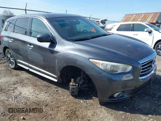 2013 Infiniti JX35 with VIN 5N1AL0MNXDC301084, listed as a IAAI auction lot 41774571 with 145,639 mi miles. Bid and sale history available at carsss.com. Image 1.