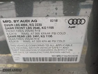 2018 Audi Q3 Premium with VIN WA1ECCFS0JR028296, listed as a IAAI auction lot 41547417 with 75,798 mi miles. Bid and sale history available at carsss.com. Image 9.
