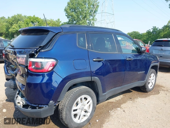 2018 Jeep Compass Sport with VIN 3C4NJDAB8JT143518, listed as a IAAI auction lot 42465162 with 183,632 mi miles and . Bid and sale history available at DreamBid. Image 4.