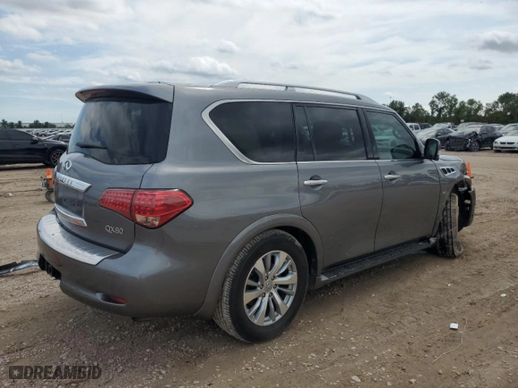 2016 Infiniti QX80 with VIN JN8AZ2NF7G9611575, listed as a Copart auction lot 62261044 with 120,151 mi miles and Salvage Title. Bid and sale history available at carsss.com. Image 3.