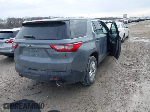 2020 Chevrolet Traverse LS with VIN 1GNERFKW4LJ287655, listed as a IAAI auction lot 41639412 with 59,065 mi miles and . Bid and sale history available at DreamBid. Image 4.