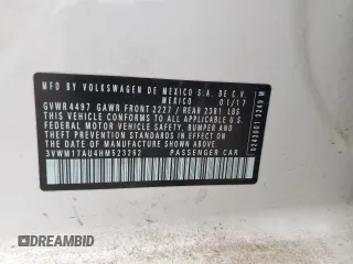 2017 Volkswagen Golf S с VIN 3VWM17AU4HM523262, выставлен на аукционе Copart как лот 55090565 с пробегом 95 180 миль миль и Списание • Salvage title. История ставок и продаж доступна на DreamBid. Изображение 12.