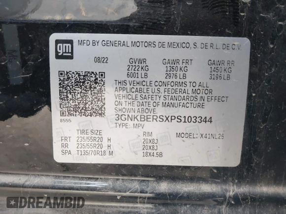 2023 Chevrolet Blazer RS с VIN 3GNKBERSXPS103344, выставлен на аукционе IAAI как лот 41612092 с пробегом 58 925 миль миль и . История ставок и продаж доступна на DreamBid. Изображение 9.