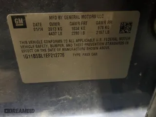 2014 Chevrolet Malibu LS with VIN 1G11B5SL1EF212776, listed as a Copart auction lot 43873055 with 192,434 mi miles and Salvage Title. Bid and sale history available at carsss.com. Image 14.