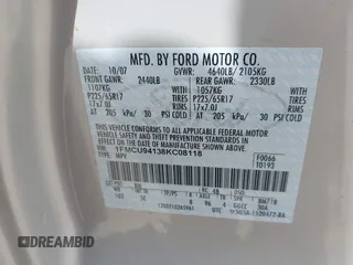 2008 Ford Escape Limited with VIN 1FMCU94138KC08118, listed as a IAAI auction lot 41843469 with 151,520 mi miles. Bid and sale history available at carsss.com. Image 9.