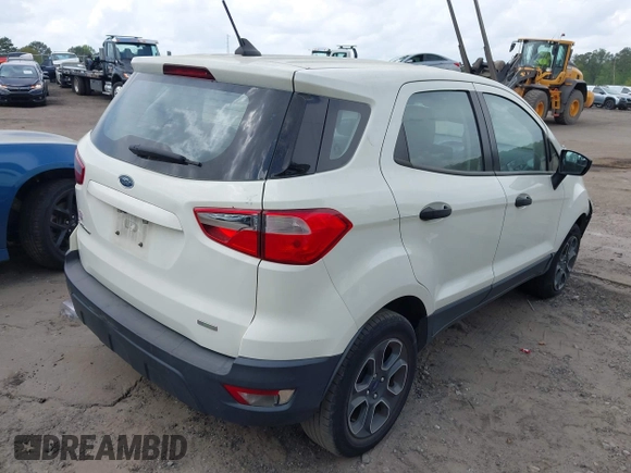 2020 Ford EcoSport S with VIN MAJ3S2FE0LC366183, listed as a IAAI auction lot 41951752 with 115,037 mi miles. Bid and sale history available at carsss.com. Image 4.