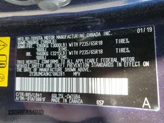 2019 Lexus RX with VIN 2T2BZMCA9KC186281, listed as a Copart auction lot 40104483 with 45,322 mi miles. Bid and sale history available at carsss.com. Image 12.