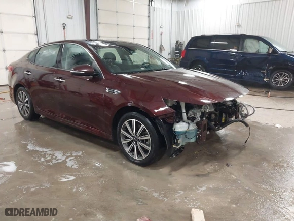 2019 Kia Optima EX with VIN 5XXGU4L1XKG344810, listed as a IAAI auction lot 41555072 with 92,629 mi miles. Bid and sale history available at carsss.com. Image 1.