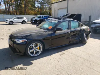 2019 Alfa Romeo Giulia Ti Sport with VIN ZARFANBNXK7605785, listed as a Copart auction lot 77092974 with 0 mi miles and Salvage Title. Bid and sale history available at carsss.com. Image 1.