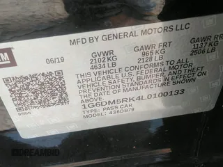 2020 Cadillac CT5 Luxury z VIN 1G6DM5RK4L0100133, wystawiony jako IAAI lot #42133272 z przebiegiem 84 036 mil mil oraz . Historia ofert i sprzedaży dostępna na DreamBid. Obrazek 9.